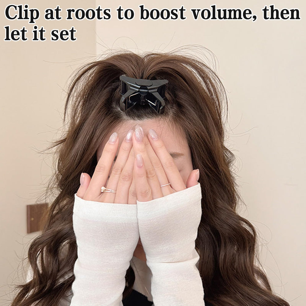 CYUXING clip in hair demonstrating hands-free lift for styling convenience