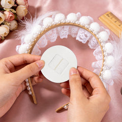 CYUXING decorated felt pad with ribbon and beads showing customization possibilities