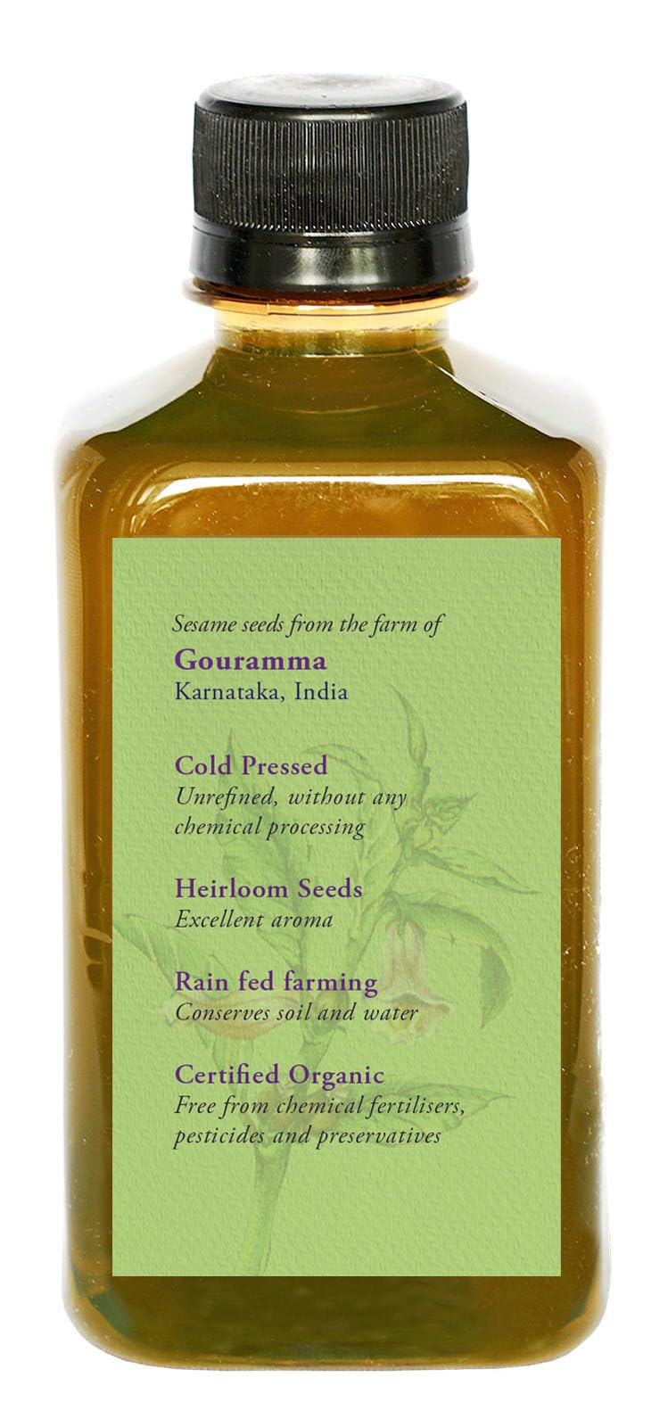 DAANA sesame oil pouring close-up highlighting smooth texture and absorption