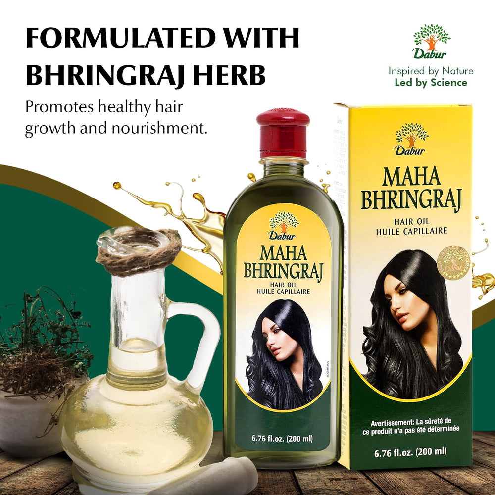 close-up of Dabur Maha Bhringraj oil texture highlighting smooth absorbent finish