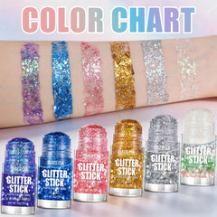 DAGEDA blue glitter streak in hair showing shimmer accent for mermaid-style looks benefit versatility