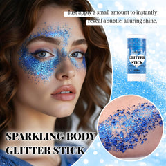 DAGEDA close-up of glitter texture showing chunky holographic flakes