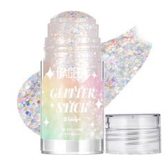 DAGEDA glitter stick front packaging showing holographic label and compact size benefit instant sparkle