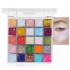 DAGEDA front view of closed glitter gel palette showing compact design and transparent lid for easy carrying