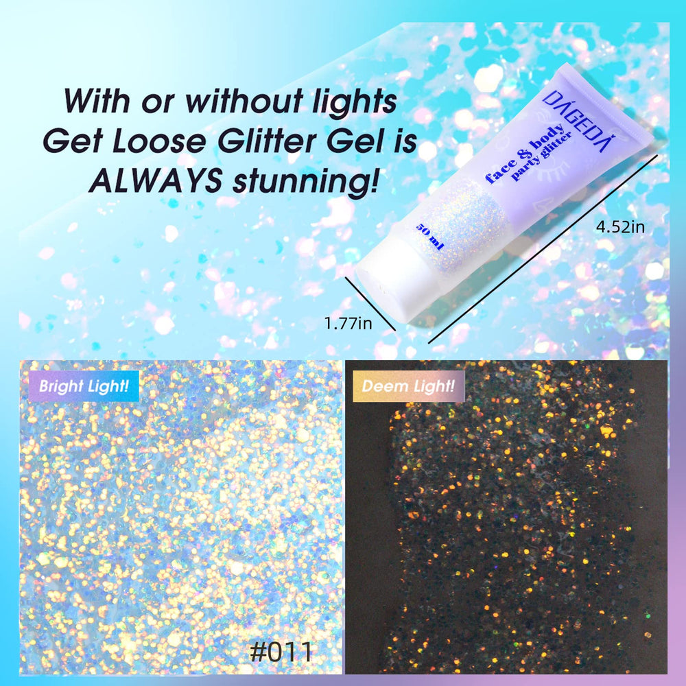 DAGEDA Galaxy Blue applied on eyelid for striking reflective eye detail