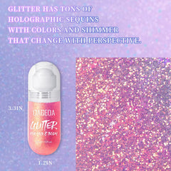 DAGEDA glitter gel texture swirl showing holographic shine and smooth spread