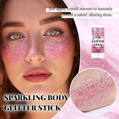 DAGEDA close-up texture revealing chunky glitter and star flakes for bold sparkle