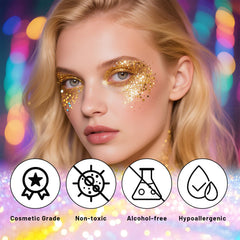 DAGEDA glitter stick swiping on skin delivering quick, buildable festival shimmer