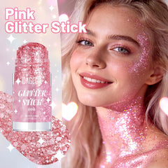 DAGEDA glitter stick close-up texture showing holographic sparkles benefit