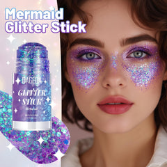 DAGEDA mermaid glitter texture close-up revealing mixed fine and chunky sparkle