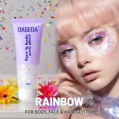 DAGEDA used in nail art showing chunky glitter for eye-catching tips