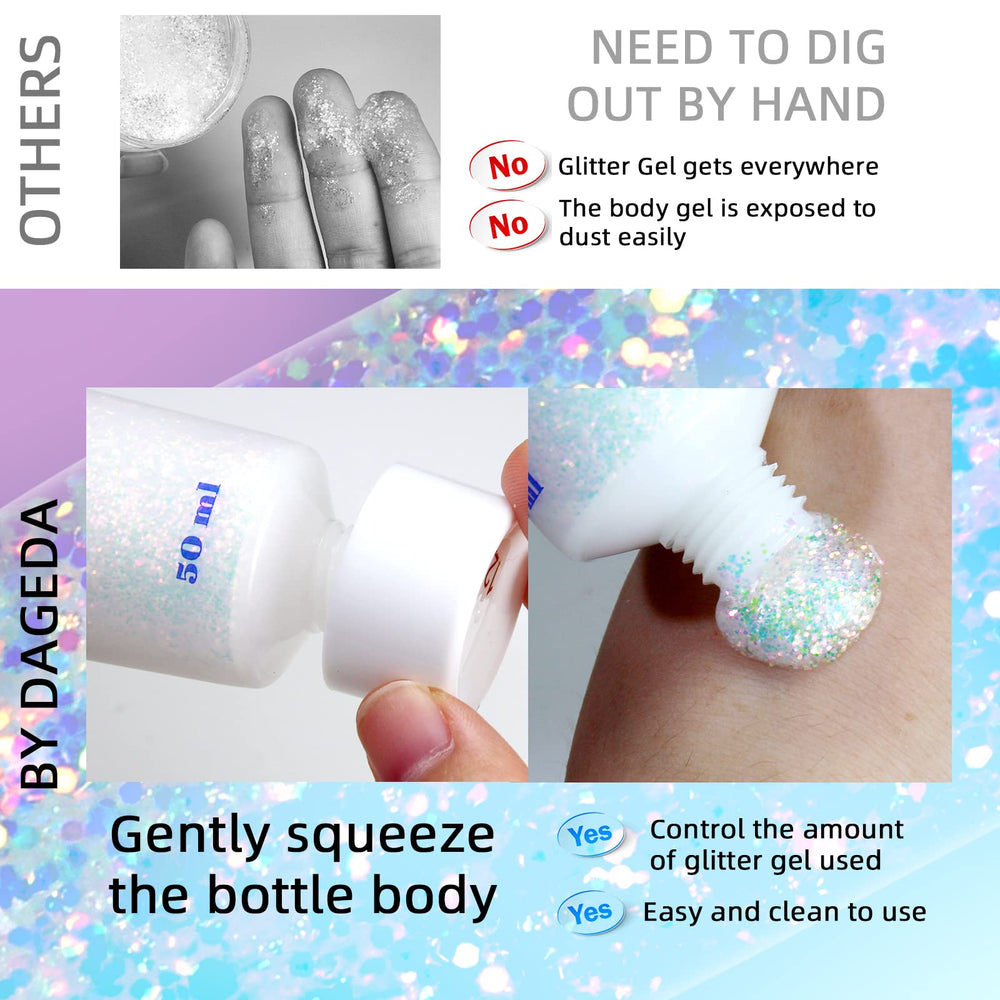 DAGEDA used as nail topcoat to give holographic sparkle and glossy finish