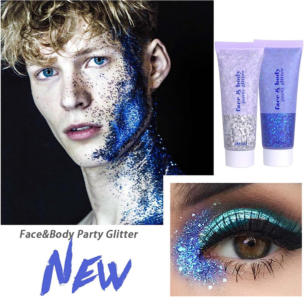 DAGEDA gel texture close-up showing holographic sequins and easy spread