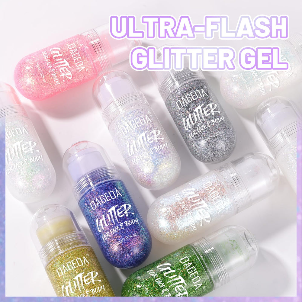 DAGEDA size comparison with hand demonstrating compact bottles that fit easily in a makeup bag.