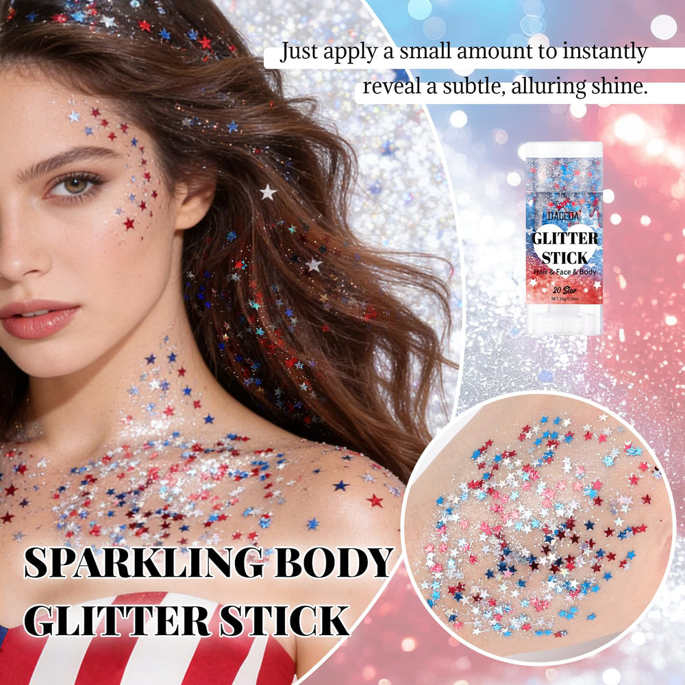 DAGEDA glitter stick close-up texture revealing holographic sparkle for vibrant shine
