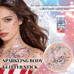DAGEDA glitter stick close-up texture revealing holographic sparkle for vibrant shine