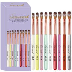 DAIXIANGER front packaging showing full nine-piece brush set for versatile nail work