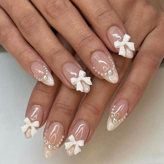 DAJIJIYOU front packaging showing full French almond nail set and storage