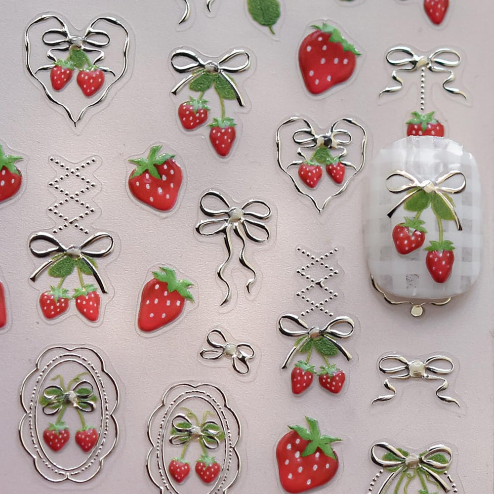 DAJIJIYOU sticker applied on nail showcasing summer fruit design and instant style