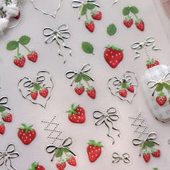 DAJIJIYOU strawberry stickers decorating a phone case for versatile craft use