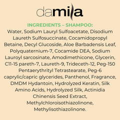 damila model with smooth shiny hair after using the keratin-safe set