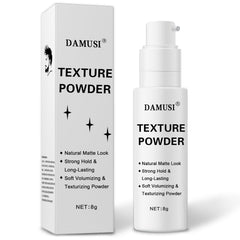 DAMUSI front packaging showing compact volumizing powder for easy styling