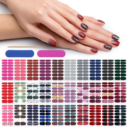 DANNEASY front packaging showing full 30-sheet nail wrap kit and accessories for convenience
