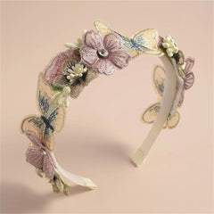 DANRENPANG front view pink headband showing floral arrangement and elegant styling benefit