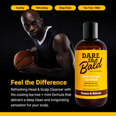 Dare To Be Bald pump top close-up for easy dispensing benefit