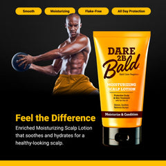 Dare 2B Bald lotion texture closeup showing lightweight absorbent finish