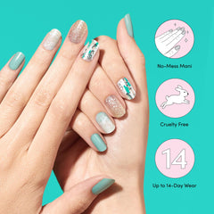Contents of Dashing Diva kit with strips, prep pad, and file for easy application