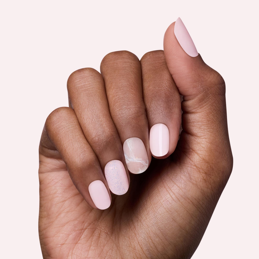 Close-up of Dashing Diva strip texture highlighting high-shine finish benefit