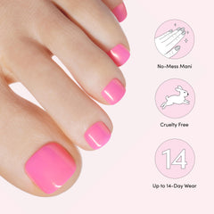 Dashing Diva pedicure worn with sandals demonstrating instant salon-style look