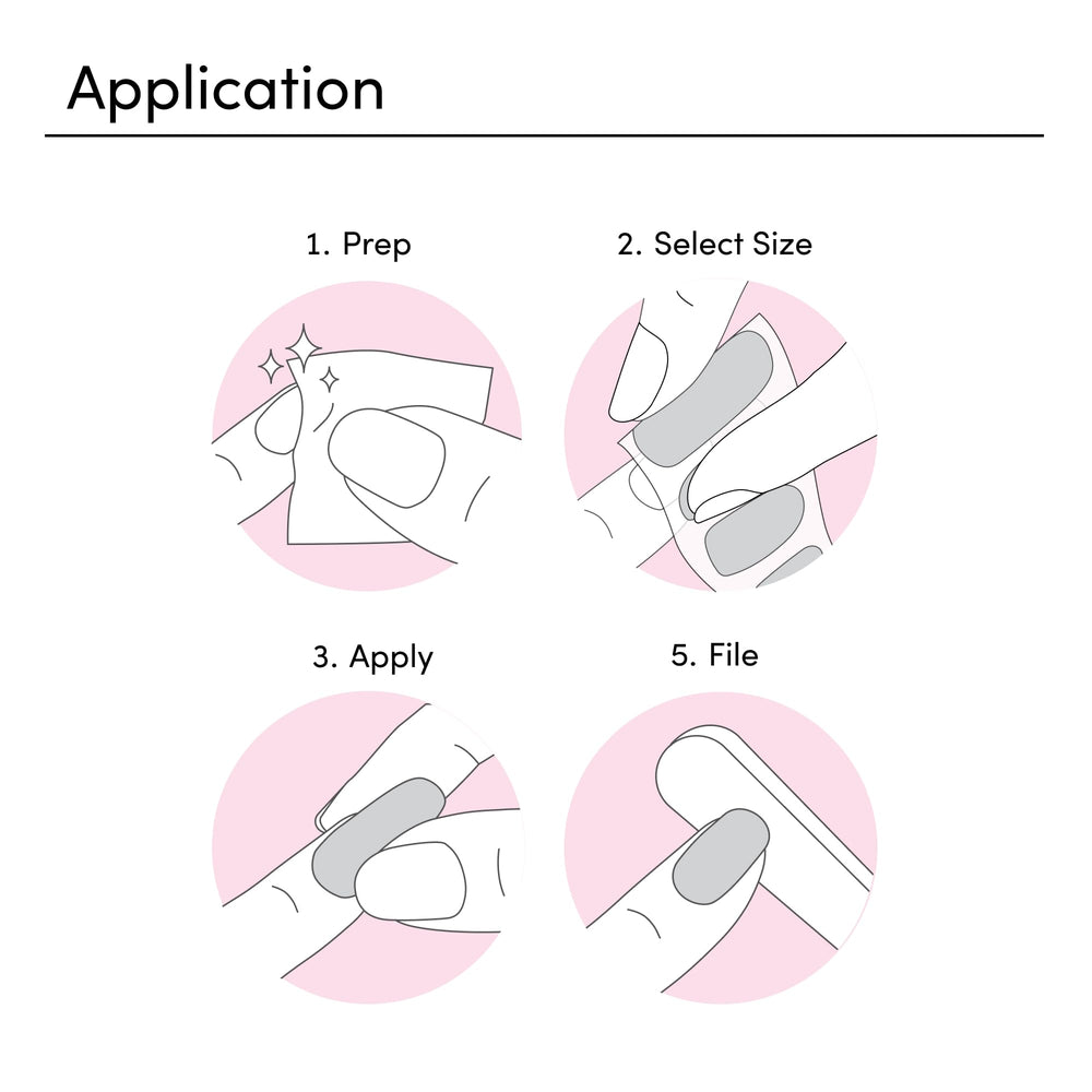 Dashing Diva prep pad and nail file included showing tools for clean application benefit