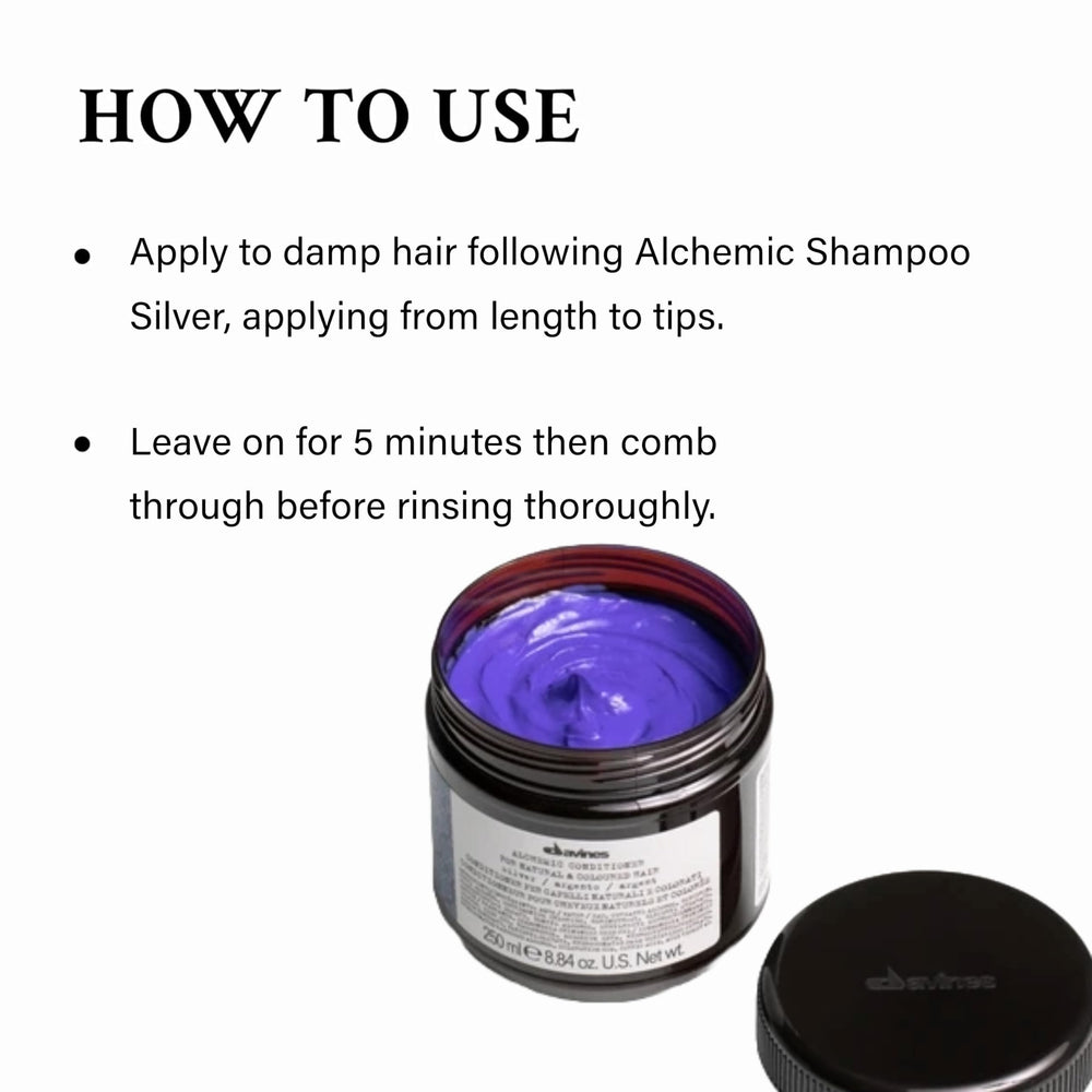 Davines conditioner being applied in shower to neutralize brassiness and hydrate
