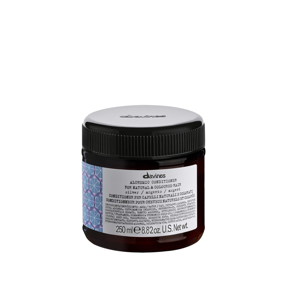Davines bottle front view showing Alchemic Silver for cool blondes and neutralizing shine