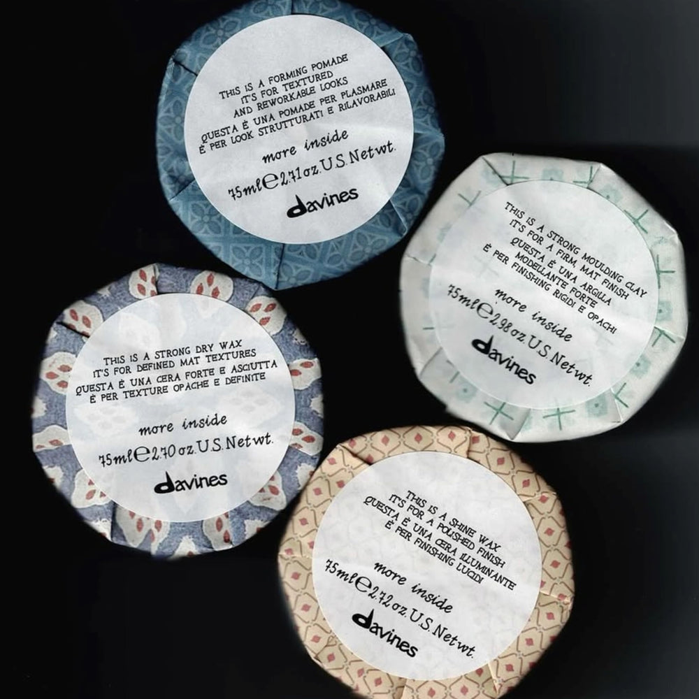 davines forming pomade back label legible directions and ingredient transparency for users