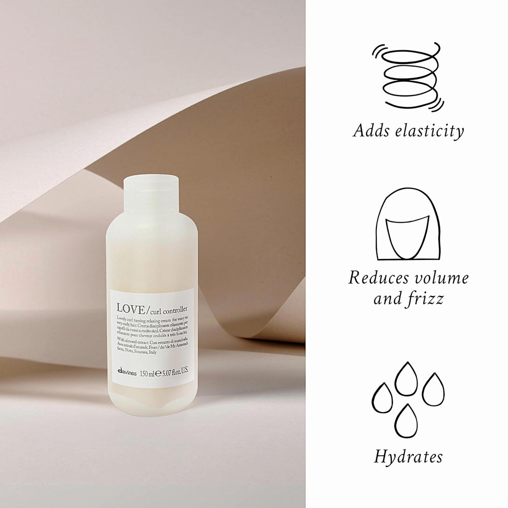 Davines cream texture on fingertip showing lightweight, non-greasy consistency