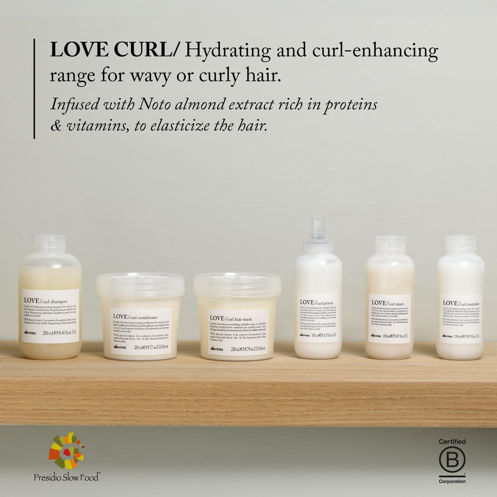 Davines LOVE Curl with almond extract highlighting nourishment benefit