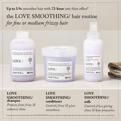 Davines used while blowdrying to show heat protection and styling support