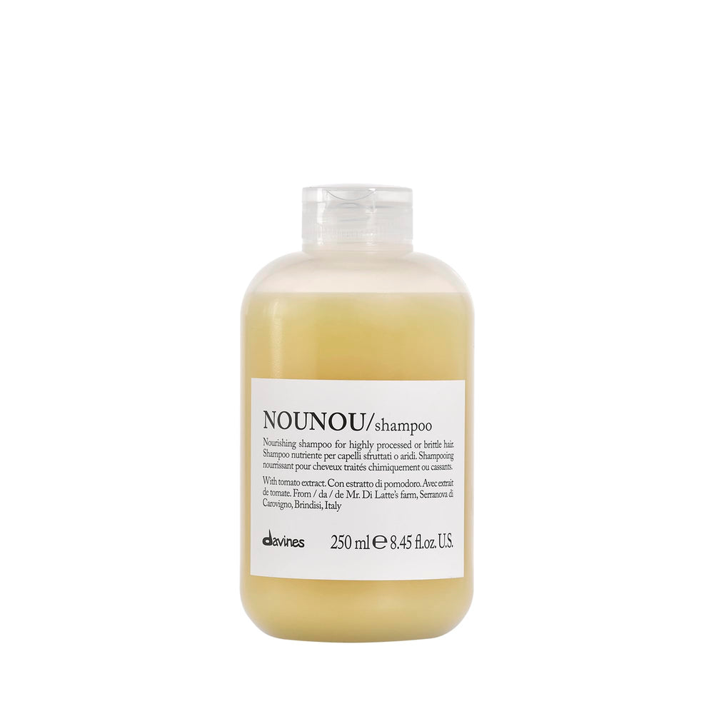 Davines LOVE smoothing shampoo front bottle shows packaging and easy dispensing benefit