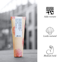 Davines medium-length hair with piecey ends highlighting added texture and separation