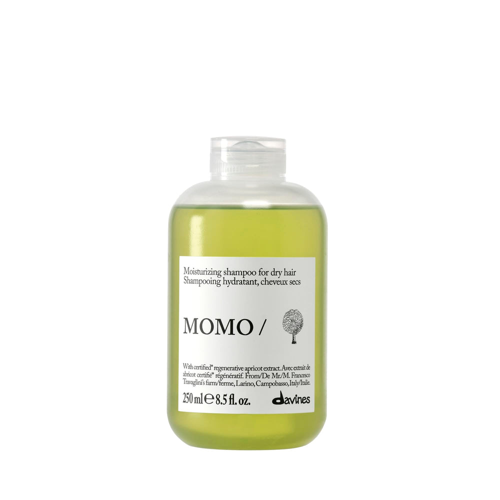 Davines MOMO/ front bottle showing clean design and hydrating benefit