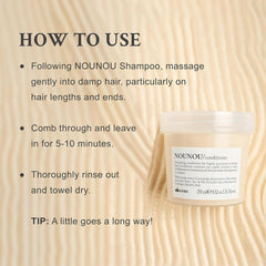 Davines conditioner applied in hand for targeted moisturization