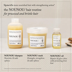 Davines NOUNOU lather on wet hair demonstrating gentle cleansing benefit