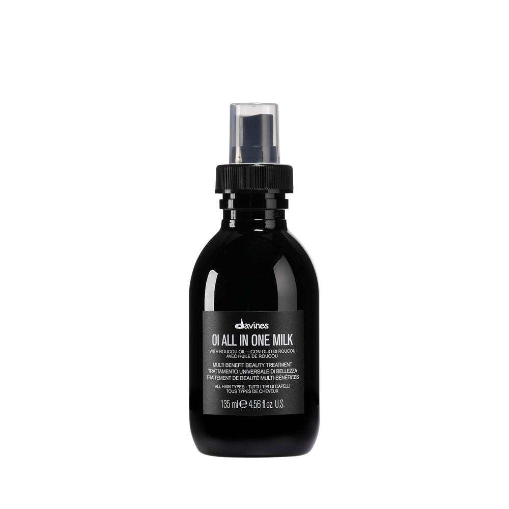 Davines OI All In One Milk front bottle showing label and sleek packaging benefits lightweight care