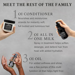 Davines OI Liquid Luster finished hair after blow-dry delivering glass-like shine