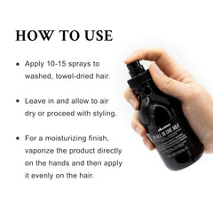 Spray applied to damp hair before combing with Davines for smoother manageability