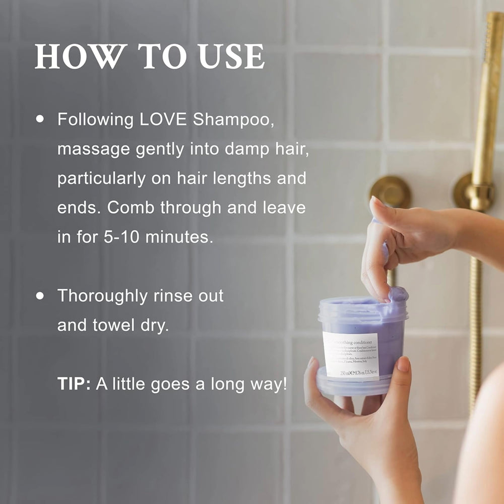 Davines pouring conditioner into hand to show consistency and control