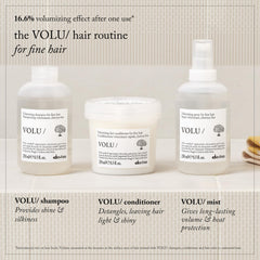 Davines before and after hair comparison showing enhanced body and movement